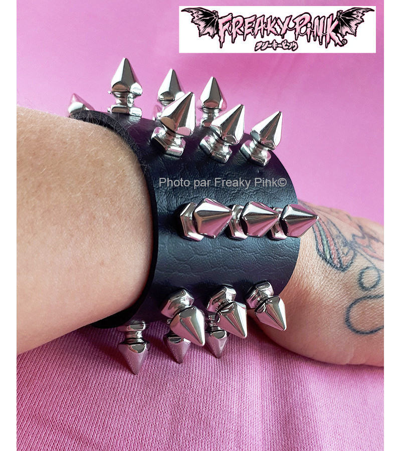 Bracelet Piques Noir Large