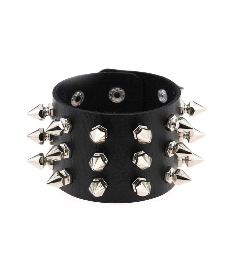 Gothic Black Bracelet With Spikes