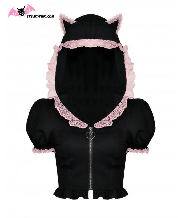 Top lolita chat noir et rose