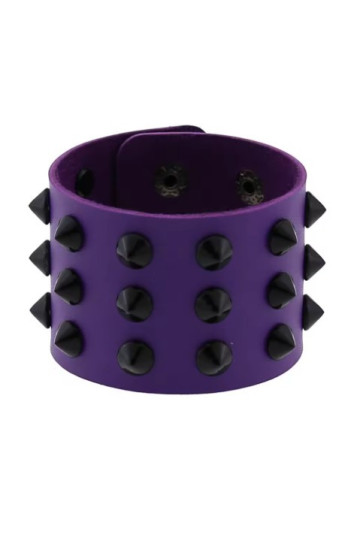 Bracelet Violet Piques Noirs Large