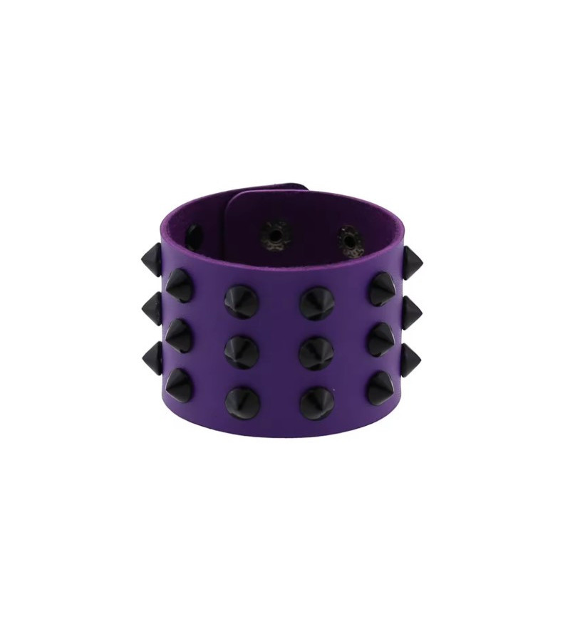 Bracelet Violet Piques Noirs Large Bracelet Violet Piques Noirs Large