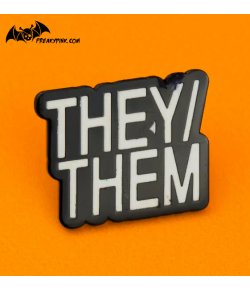 Pins pronoms They / Them noir et blanc