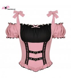 Bustier lolita rose et noir