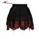 Jupe gothique lolita noire et rouge à carreaux