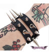 Bracelet A Piques Noir Double
