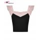 Crop top lolita nœud rose et noir