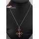 Collier croix inversée rouge