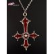 Collier croix inversée rouge