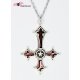 Collier croix inversée rouge