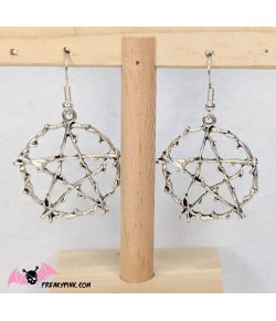 Boucles d'oreilles pentacles branchages