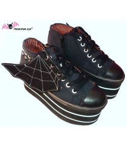 Ailes pour chaussures et roller toile d'araignée noire et blanche
