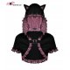 Cape avec capuche à oreilles de chat tartan rose