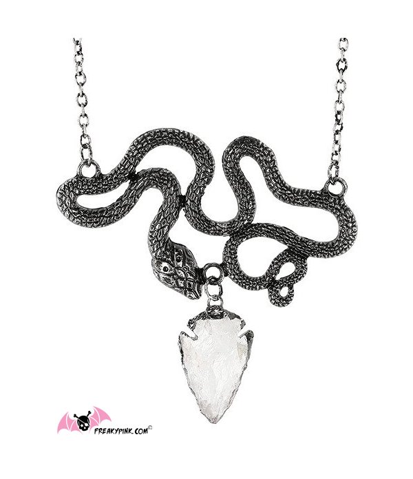 Collier serpent et quartz blanc