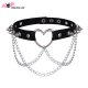 Choker coeur noir à piques et chaines