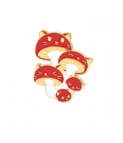 Pins petits champignons chats rouges
