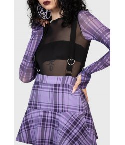 Jupe School Dayz tartan violet noir