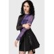 Sweet Nightmare crop top tartan violet et noir