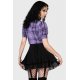 Chemisier court Hayee Ribbon tartan violet et noir