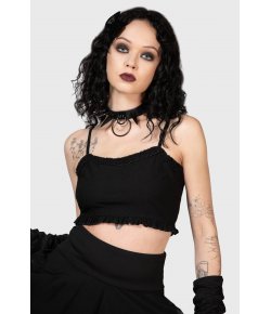 Crop top court noir Ines Killstar