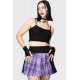 Jupe plissée Cattie tartan violet noir