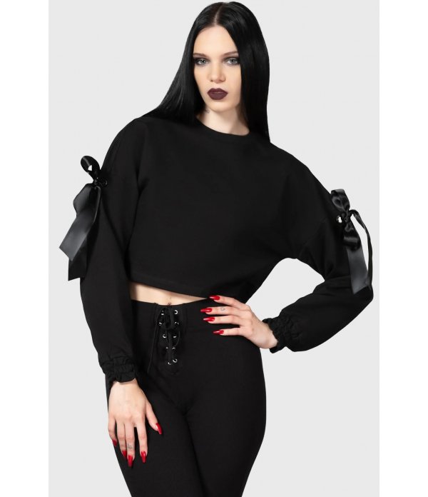 Killstar: Ray Crop Sweater noir