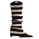 Leg warmers rayés noirs et blancs