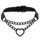 Choker cœur et chaines noir