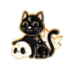 Pins chat noir lune et skull