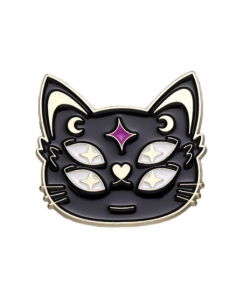 Pins chat noir magique 4 yeux
