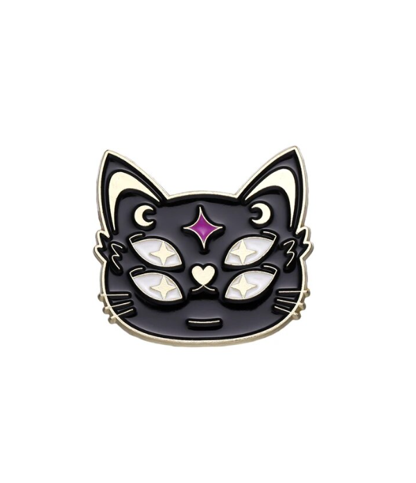 Pins chat noir magique 4 yeux