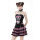 Jupe Magic Cat Tartan Rose et Noir