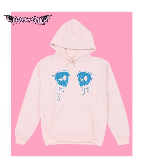 Sweat-shirt rose pastel manga eyes Namida