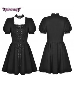 Robe Gothique Lolita Noire Avec Laçage