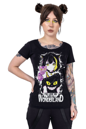 T-shirt Alice Neko Wonderland Manga