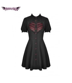 Robe Gothique Lolita Noire Avec Coeur Rouge