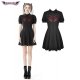 Robe Gothique Lolita Noire Avec Coeur Rouge