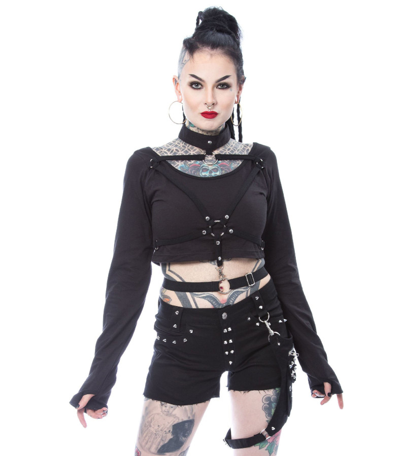 Vega Long Sleeves Crop Top - Freaky Pink