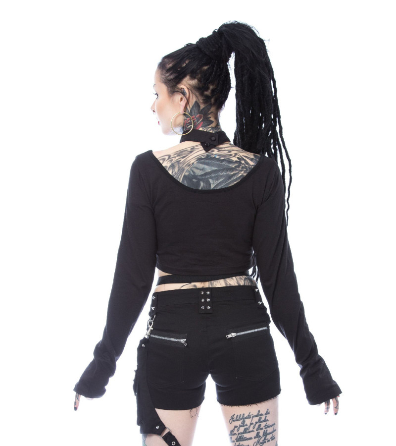 Vega Long Sleeves Crop Top - Freaky Pink