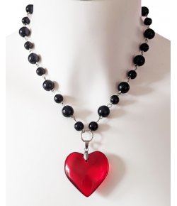 Collier coeur rouge