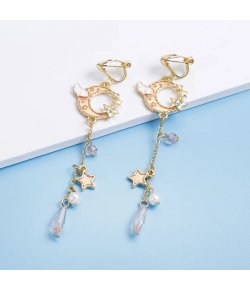Clips Lune Ailes d'Ange Etoiles et Chaines